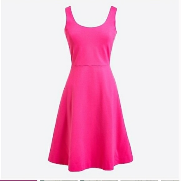 J. Crew A-Line Sleeveless Dress in Bright Pink Berry Size M - Picture 3 of 12